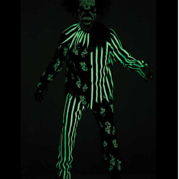 Glow in the Dark Scary Clown Costume Child small (6-8) - Picture 2 of 7